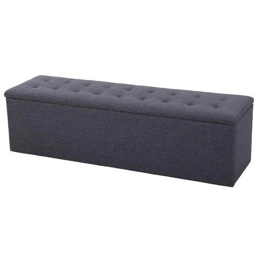 Artiss Storage Ottoman Blanket Box Linen Foot Stool Rest Chest Couch Grey Dropshipzone