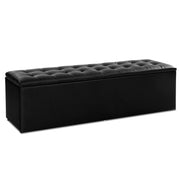 Bostin Life Artiss Storage Ottoman Blanket Box Black Large Leather Rest Chest Toy Foot Stool