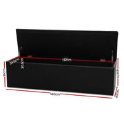 Bostin Life Artiss Storage Ottoman Blanket Box Black Large Leather Rest Chest Toy Foot Stool