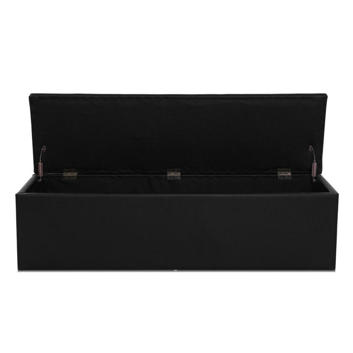 Bostin Life Artiss Storage Ottoman Blanket Box Black Large Leather Rest Chest Toy Foot Stool