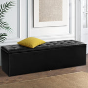 Bostin Life Artiss Storage Ottoman Blanket Box Black Large Leather Rest Chest Toy Foot Stool