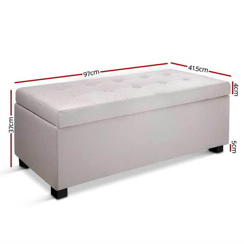 Bostin Life Artiss Large Fabric Storage Ottoman - Beige Dropshipzone