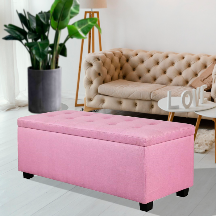 Premium Storage Ottoman - Pink