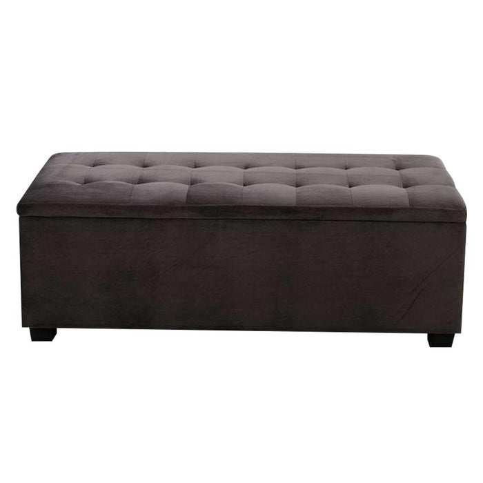 Bostin Life Velvet Blanket Storage Ottoman - Dark Grey Furniture > Living Room