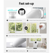 Bostin Life Devanti Portable Air Conditioner Cooling Mobile Fan Cooler Dehumidifier White 2000W