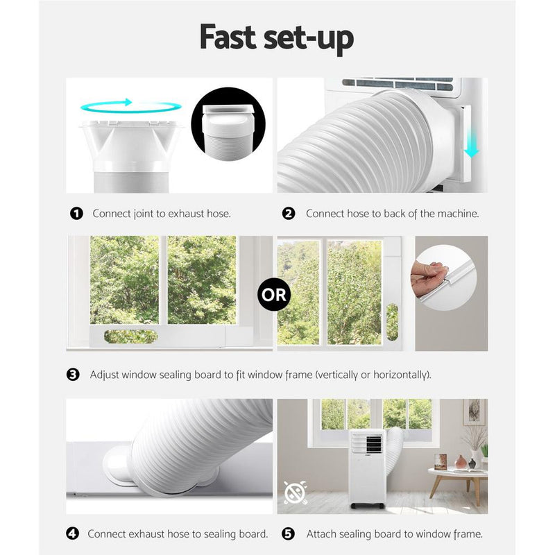 Bostin Life Devanti Portable Air Conditioner Cooling Mobile Fan Cooler Dehumidifier White 2000W