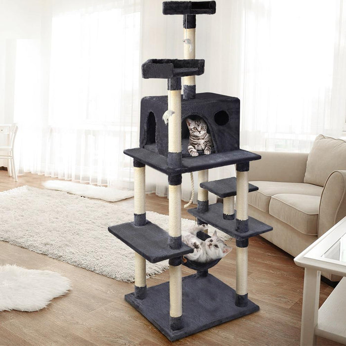 Bostin Life I.pet Cat Tree 184Cm Trees Scratching Post Scratcher Tower Condo House Furniture Wood