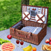 Bostin Life Alfresco 4 Person Picnic Basket Baskets Handle Outdoor Insulated Blanket Dropshipzone