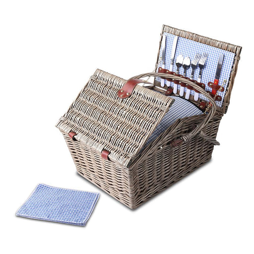 Bostin Life Alfresco Deluxe 4 Person Picnic Basket Baskets Outdoor Insulated Blanket Dropshipzone