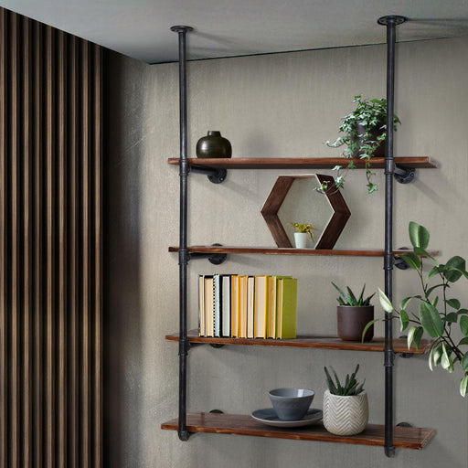 Bostin Life Artiss Wall Display Shelves Industrial Bookshelf Diy Pipe Shelf Rustic Brackets