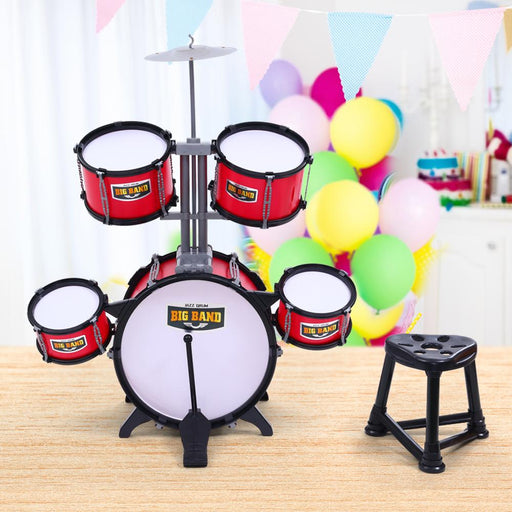 Bostin Life Keezi Kids 7 Drum Set Junior Drums Kit Musical Play Toys Childrens Mini Big Band Baby &