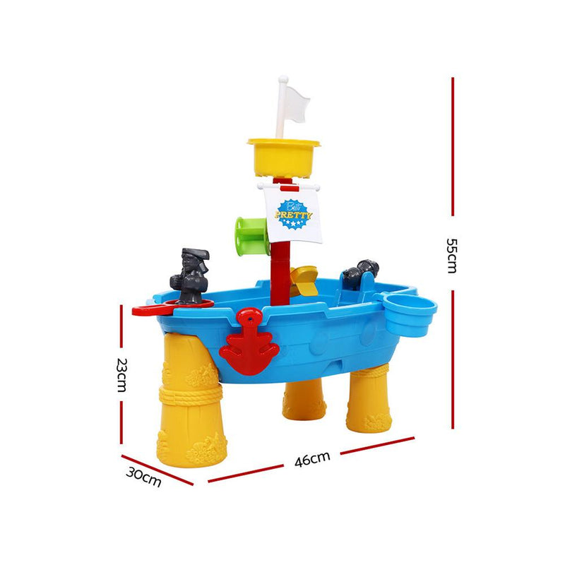 Bostin Life Keezi Kids Beach Sand And Water Toys Outdoor Table Pirate Ship Childrens Sandpit Baby &