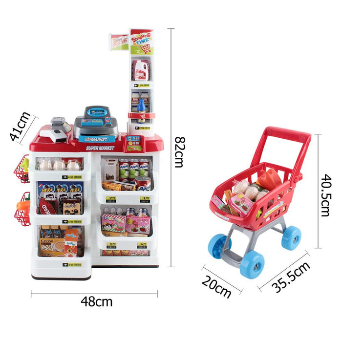 Bostin Life Keezi 24 Piece Kids Super Market Toy Set - Red & White Baby > Toys