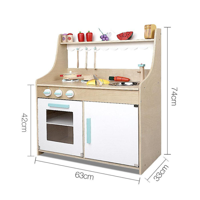 Bostin Life Keezi Kids Wooden Kitchen Play Set - Natural & White Baby > Toys
