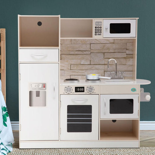 Bostin Life Keezi Wooden Kitchen Pretend Play Set - White Baby & Kids > Toys
