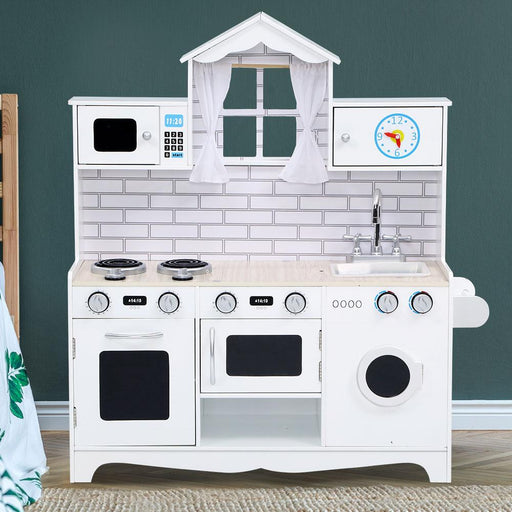 Bostin Life Keezi Kids Kitchen Set Pretend Play Food Sets Childrens Utensils Toys White Baby & >
