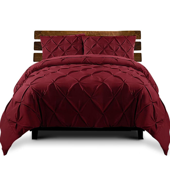 Bostin Life Luxury 3 Piece Quilt Cover Set - Super King Size Burgundy Red Home & Garden > Bed And