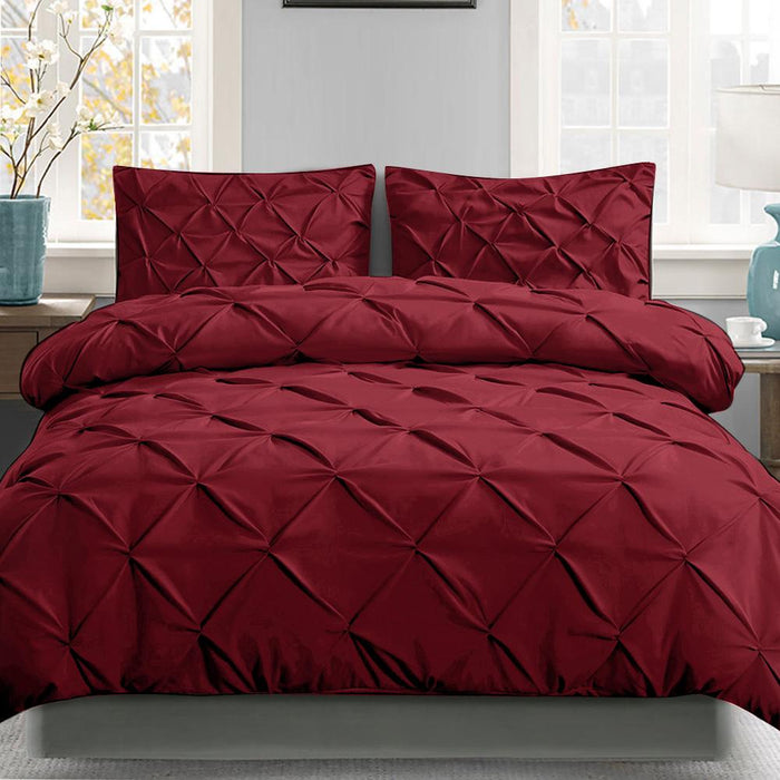 Bostin Life Luxury 3 Piece Quilt Cover Set - Super King Size Burgundy Red Home & Garden > Bed And