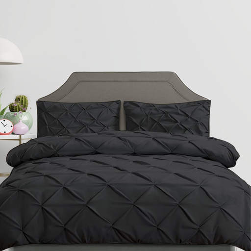 Bostin Life 3 Piece Diamond Pintuck Quilt Cover Set - King Size Black Home & Garden > Bed And Bath