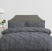 Bostin Life Luxury 3 Piece Diamond Pintuck Quilt Cover Set - Super King Size Charcoal Home & Garden