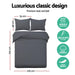 Bostin Life Classic Quilt Cover Set - Queen Size Charcoal Home & Garden > Bed And Bath
