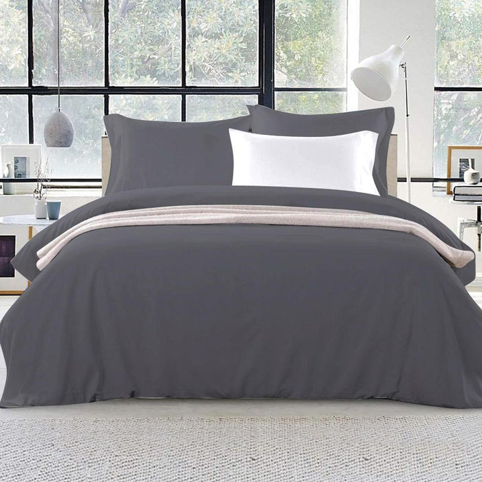 Bostin Life Classic Quilt Cover Set - Super King Charcoal Home & Garden > Bed And Bath
