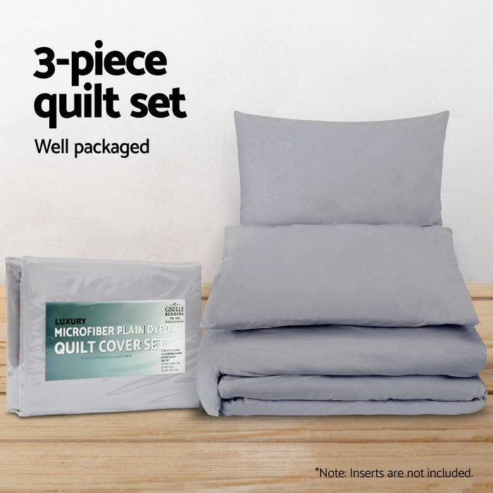 Bostin Life Classic Quilt Cover Set - King Size Grey Home & Garden > Bed And Bath