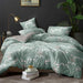 Giselle Bedding Quilt Cover Set Queen Bed Doona Duvet Reversible Sets Flower Pattern Green
