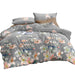 Bostin Life Giselle Bedding Quilt Cover Set King Bed Doona Duvet Reversible Sets Flower Pattern Grey