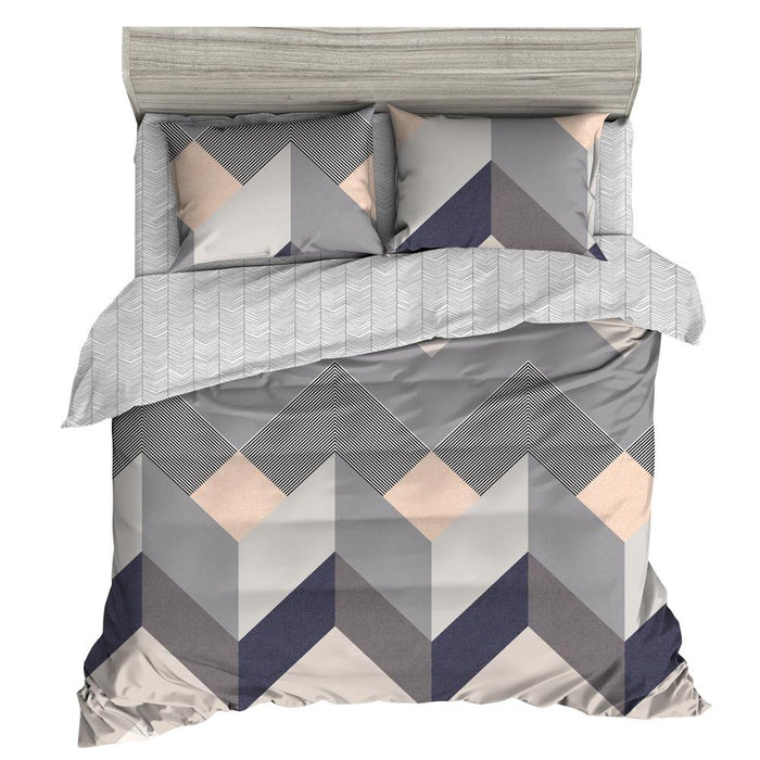 Bostin Life Giselle Bedding Quilt Cover Set Queen Bed Doona Duvet Sets Geometry Square Pattern