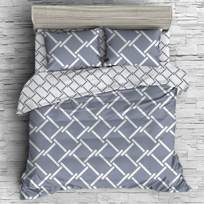 Bostin Life Giselle Bedding Quilt Cover Set King Bed Doona Duvet Reversible Sets Geometry Pattern