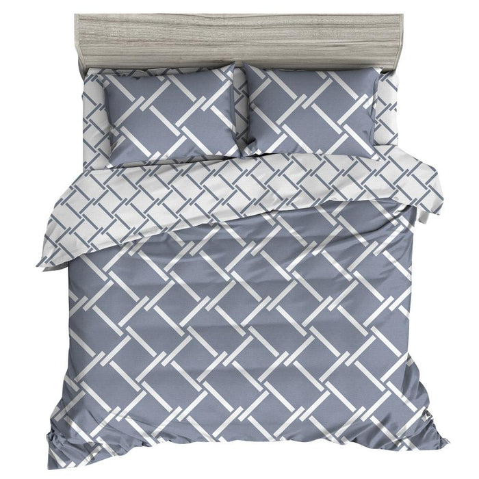 Bostin Life Giselle Bedding Quilt Cover Set Queen Bed Doona Duvet Reversible Sets Geometry Pattern