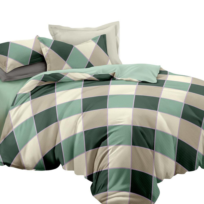Bostin Life Giselle Bedding Quilt Cover Set Queen Bed Doona Duvet Reversible Sets Square Diamond