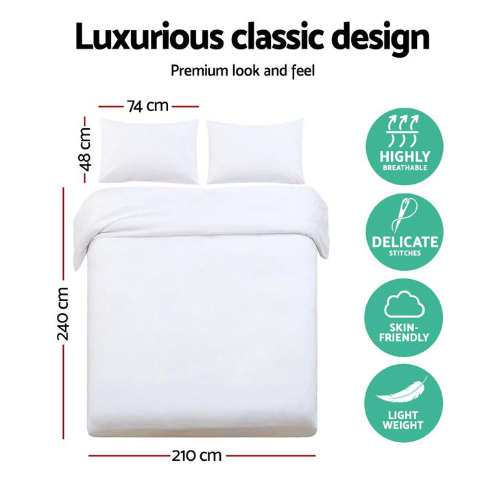 Bostin Life Classic Quilt Cover Set - King Size White Home & Garden > Bed And Bath