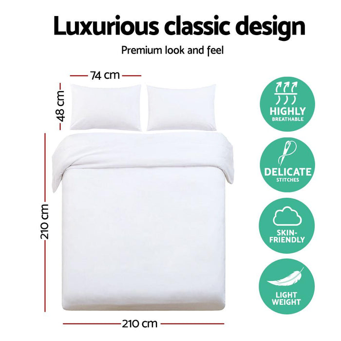 Bostin Life Classic Quilt Cover Set - Queen Size White Home & Garden > Bed And Bath