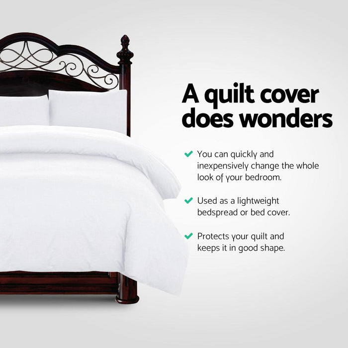 Bostin Life Classic Quilt Cover Set - Queen Size White Home & Garden > Bed And Bath