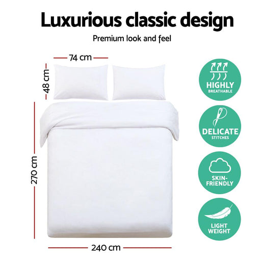 Bostin Life Classic Quilt Cover Set - Super King White Home & Garden > Bed And Bath