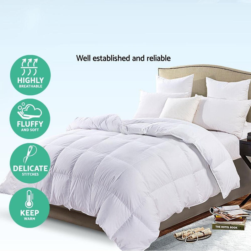 Bostin Life Goose Down Feather Winter Doona Quilt - Queen Size 700Gsm White Home & Garden > Bed And