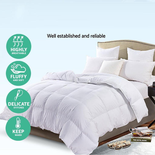 Bostin Life Goose Down Feather Winter Doona Quilt - King Size 700Gsm White Home & Garden > Bed And