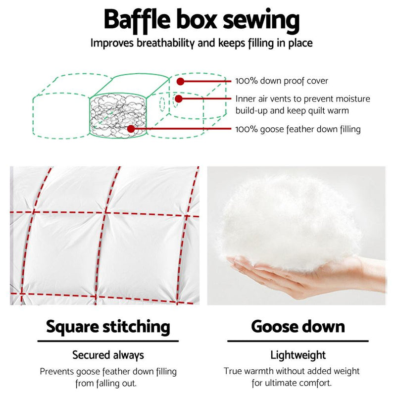 Bostin Life Goose Down Feather Winter Doona Quilt - Queen Size 700Gsm White Home & Garden > Bed And