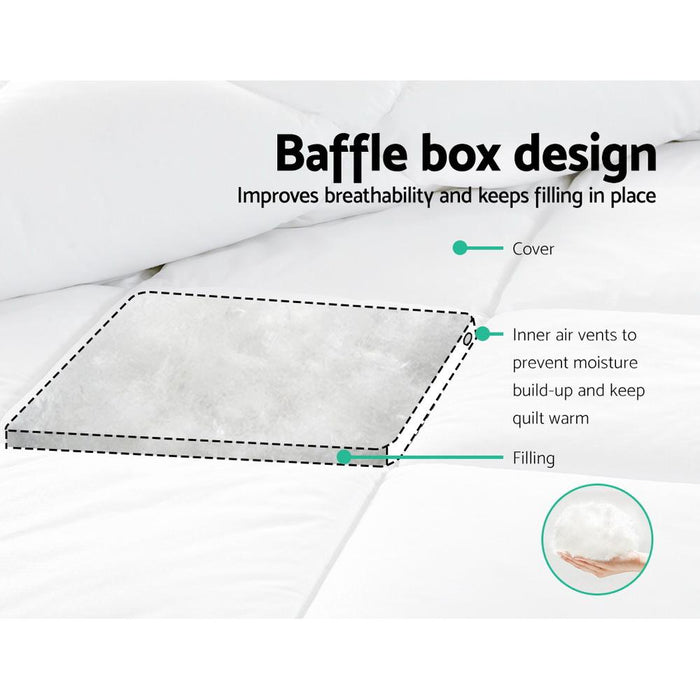 Bostin Life Goose Down Feather Winter Doona Quilt - King Size 800Gsm White Home & Garden > Bed And