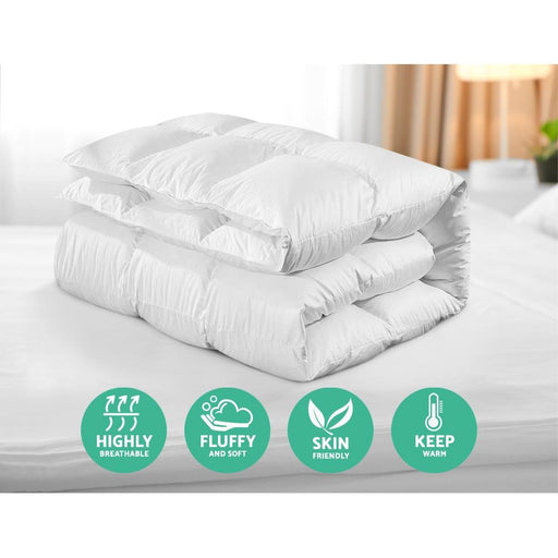 Bostin Life Goose Down Feather Winter Doona Quilt - Super King Size 800Gsm White Home & Garden > Bed