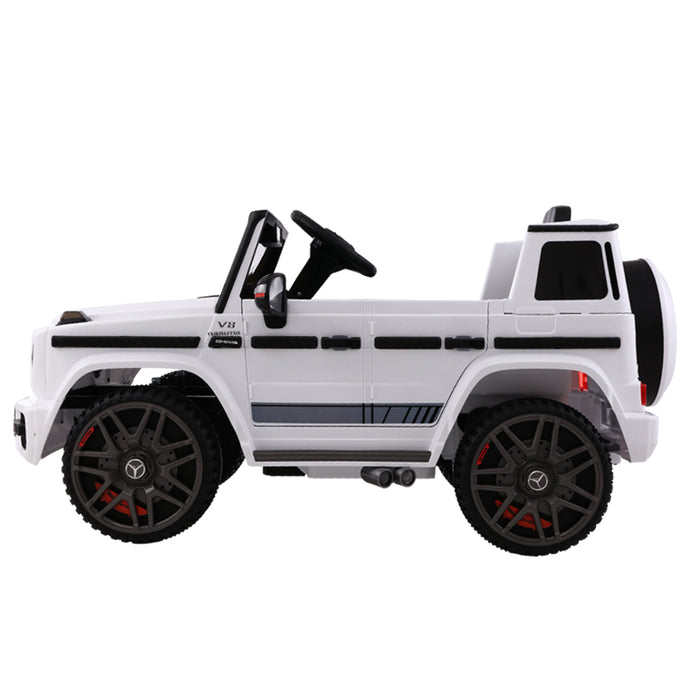 Licensed Mercedes-Benz AMG G63 Biturbo Kids Electric 12V Ride On Car White with Remote Control