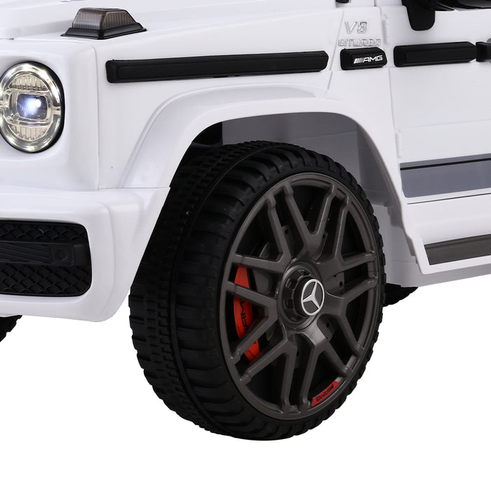 Licensed Mercedes-Benz AMG G63 Biturbo Kids Electric 12V Ride On Car White with Remote Control