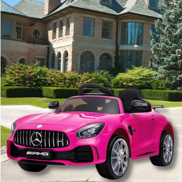 Licensed Mercedes Benz AMG GT R Kids Electric 12V Ride On Car Pink with Remote Control