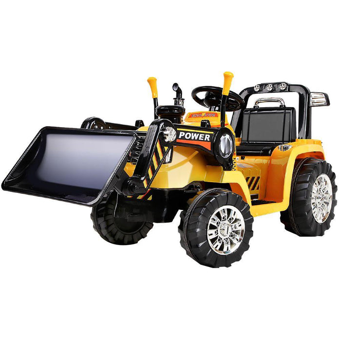 Bostin Life Rigo Kids Ride On Bulldozer Construction Digger Electric Car Yellow With Remote Control