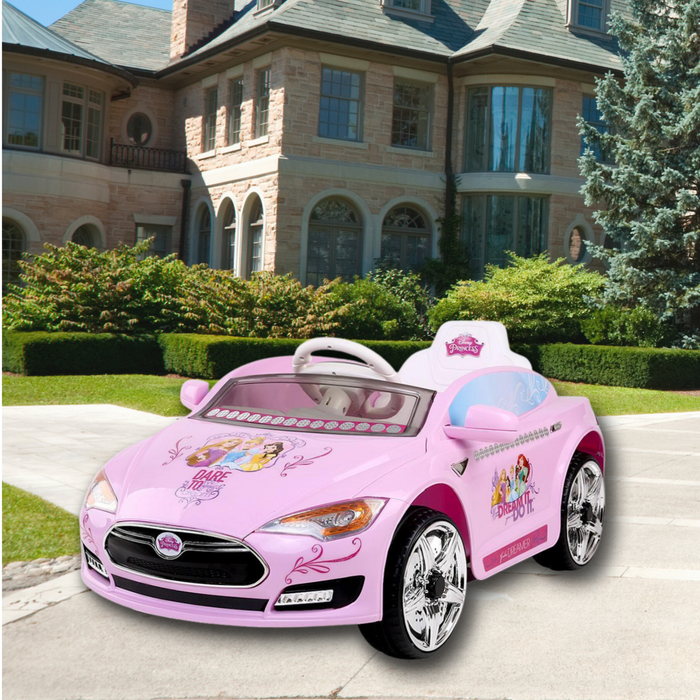 Disney Princess Inspired Kids Electric 12V Ride On Car Pink with Remote Control