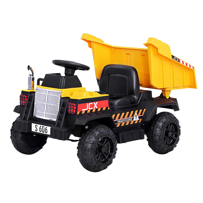 Kids Electric 12V Dumptruck Ride On Constructions Vehicle Yellow