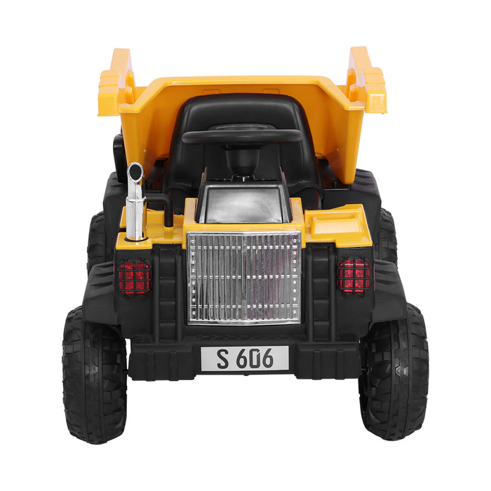 Kids Electric 12V Dumptruck Ride On Constructions Vehicle Yellow