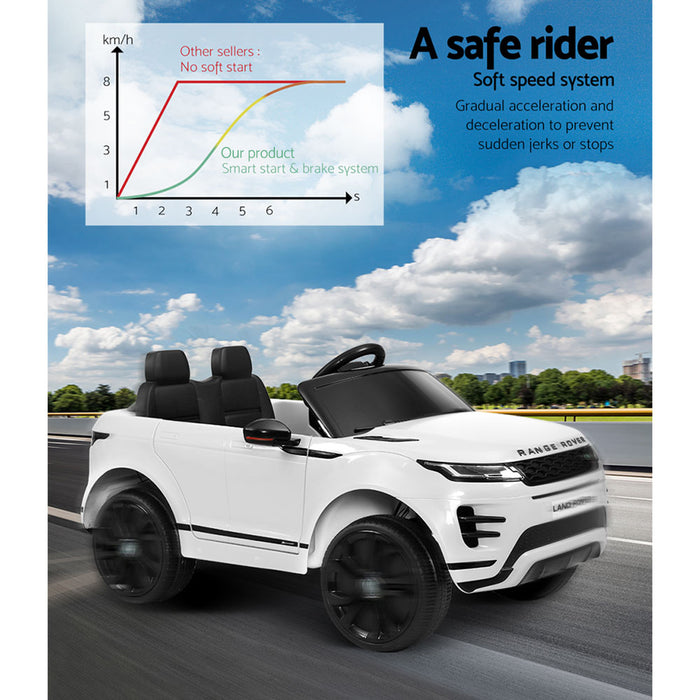 Licensed Range Rover Evoque Kids Electric 12V Ride On Car White with Remote Control